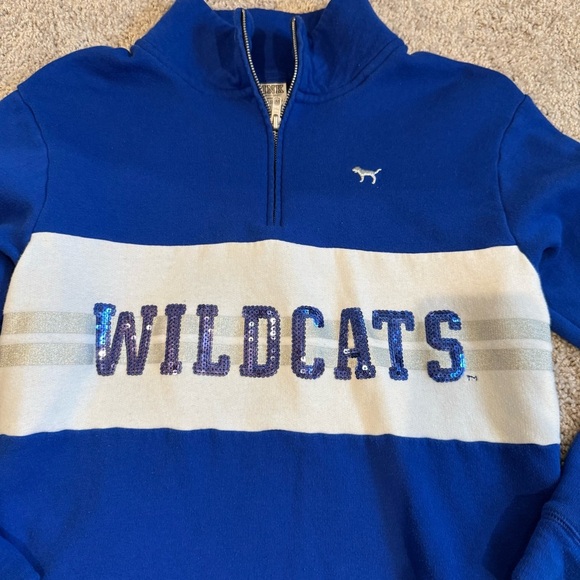 Victorias Secret PINK Kentucky Wildcats Quarter-Zip Sweatshirt Size XS - Picture 2 of 7